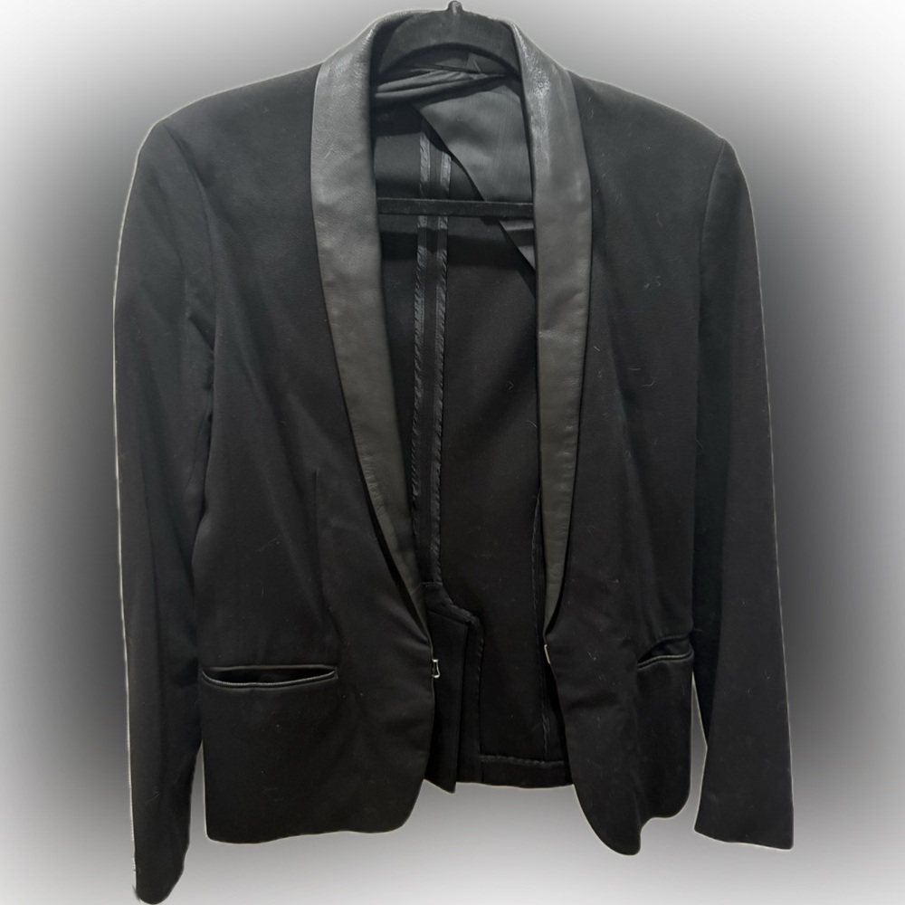 Rag & Bone Black Blazer with Satin Detail